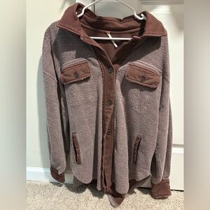 Free People Oversized Fleece Ruby Jacket